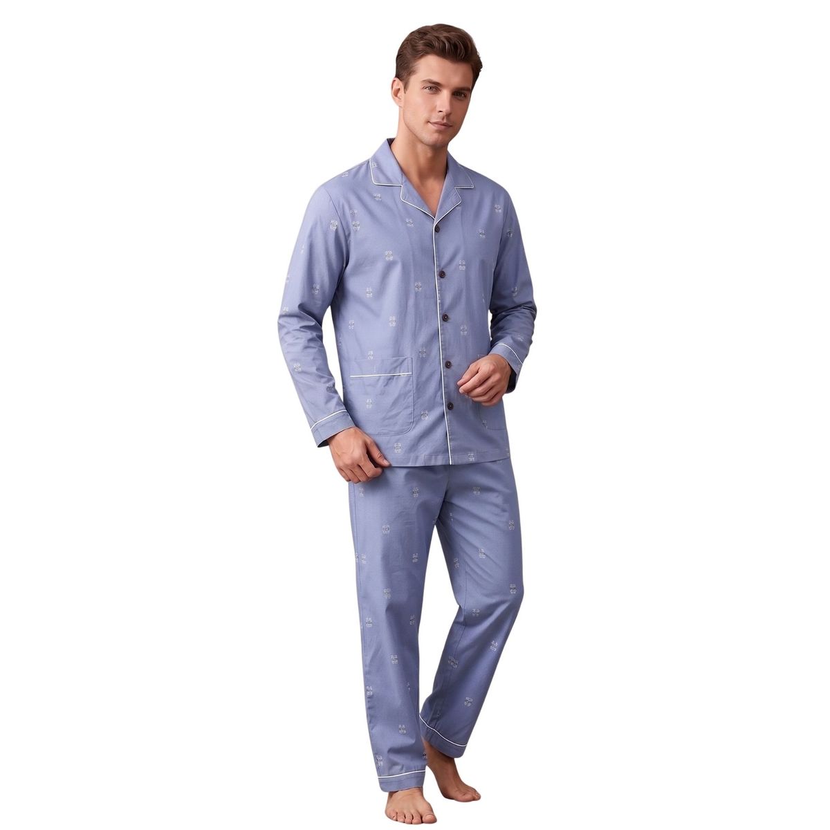 LOOK SHOP - Pijama Hombre Tallas Grandes Algodón Premium. Regalo A Papá 612