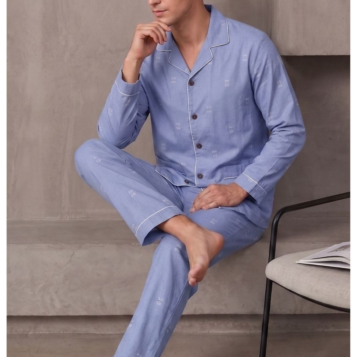 LOOK SHOP - Pijama Hombre Tallas Grandes Algodón Premium. Regalo A Papá 612