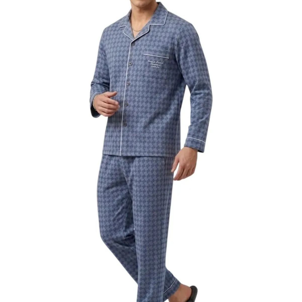 LOOK SHOP - PIjama Hombre Tallas Grandes Algodón Premium. Regalo A Papá 612