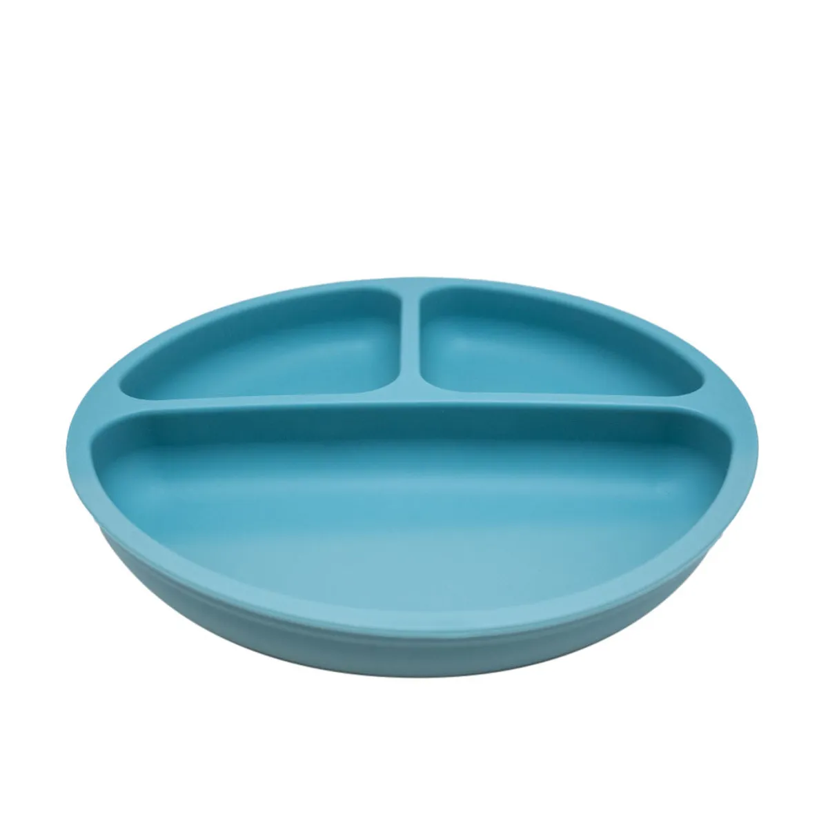 KIDO - PLATO DE SILICONA CON VENTOSA Y TAPA 3 DIVISIONES AZUL TODDLER KIDO