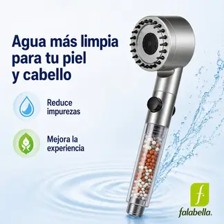 MOVI - Cabezal de ducha Alta Presión AquaForce™ con Filtro 4 en 1- Más Flujo y Mejor Experiencia Efecto Spa