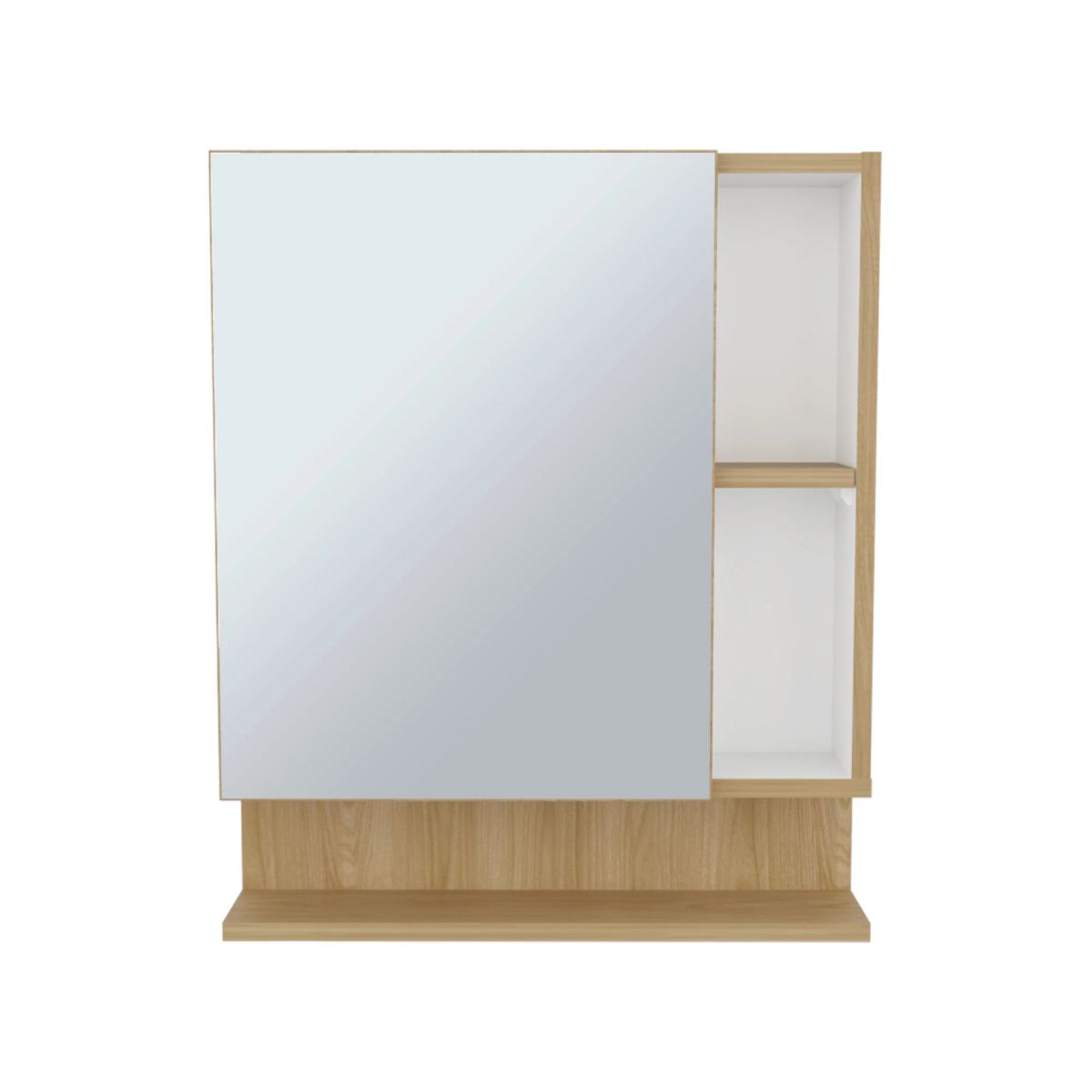 TUHOME - BOTIQUIN 1 PUERTA CON ESPEJO CHLOE 61,6X51,2X12,4 CM FRESNO Y BLANCO