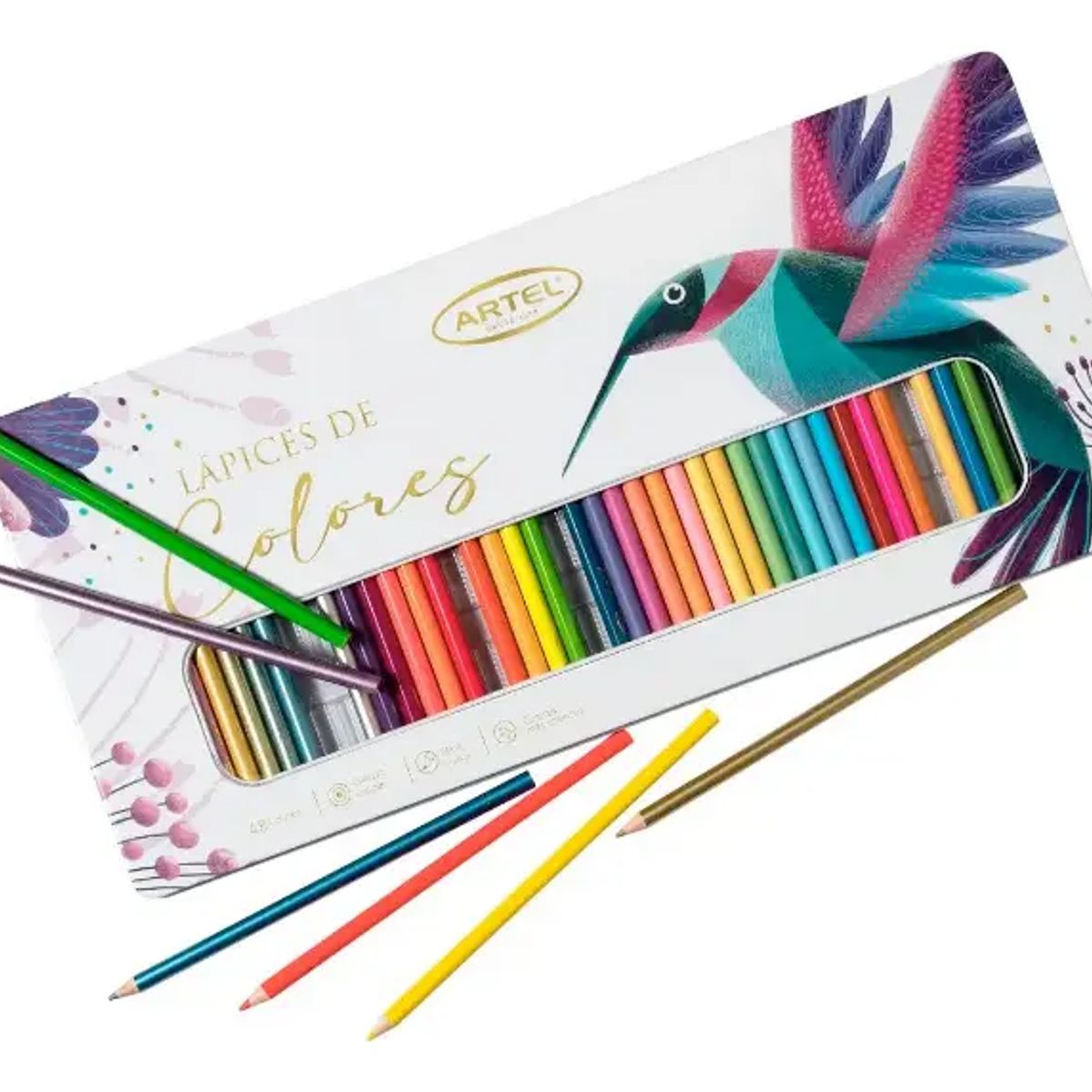 ARTEL - Estuche Metálico 48 Unidades De Lapices De Colores Artel