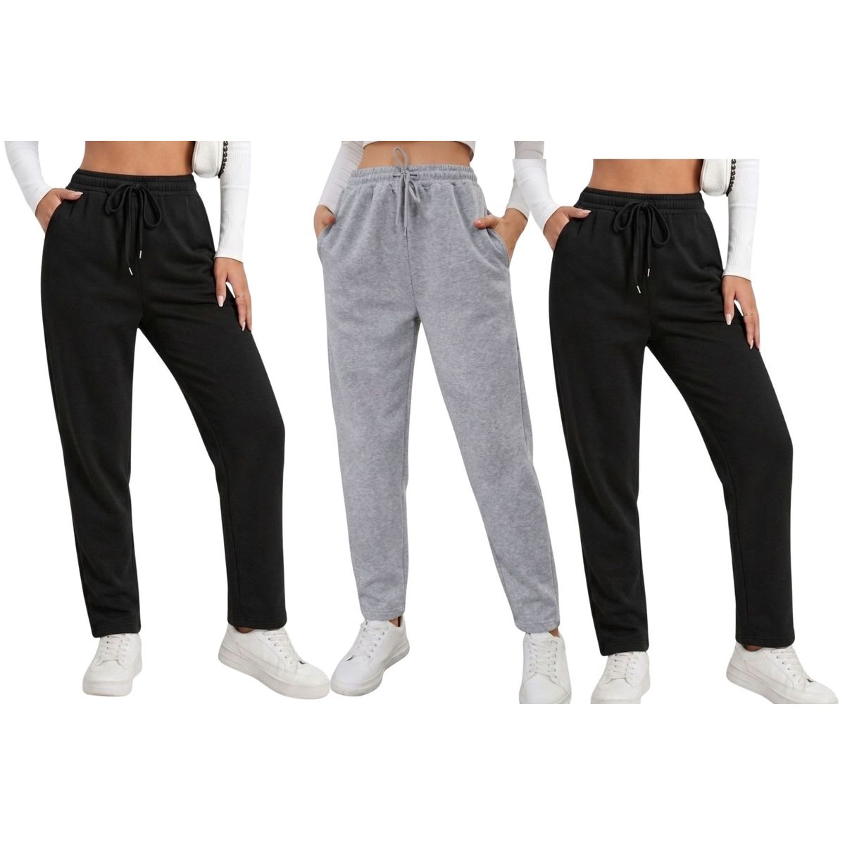 LOOK SHOP - Pack 3 Jogger Buzo Mujer. Pantalón Recto Forro Polar Oferta 138