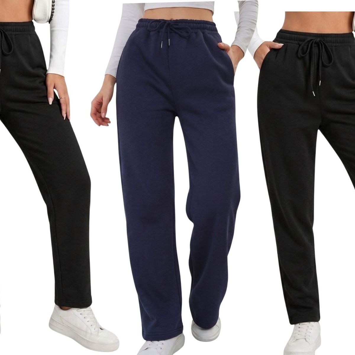 LOOK SHOP - Pack 3 Jogger Buzo Mujer. Pantalón Recto Forro Polar Oferta 138