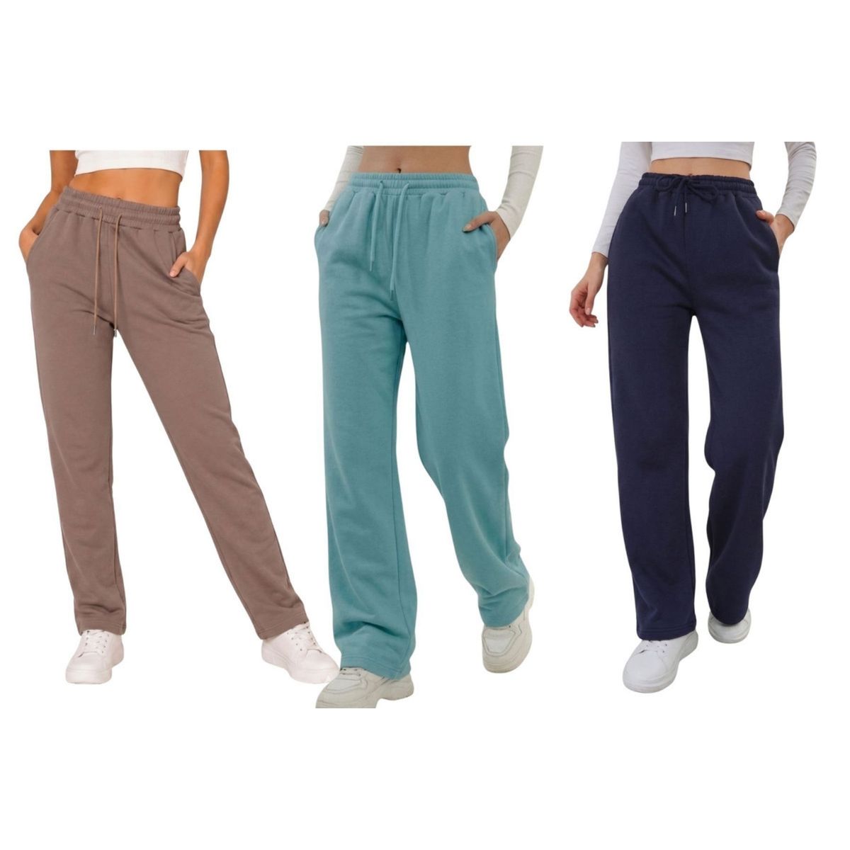 LOOK SHOP - Pack 3 Jogger Buzo Mujer. Pantalón Recto Forro Polar Oferta 138