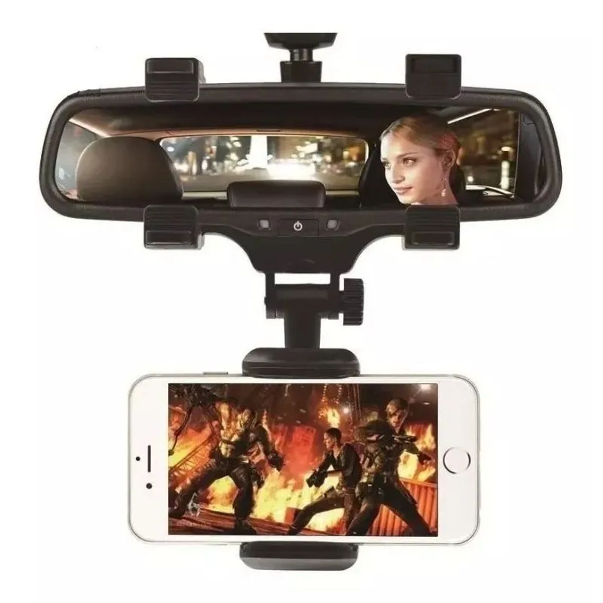 GENERICO - Soporte Para Telefono Celular Auto retrovisor Negro