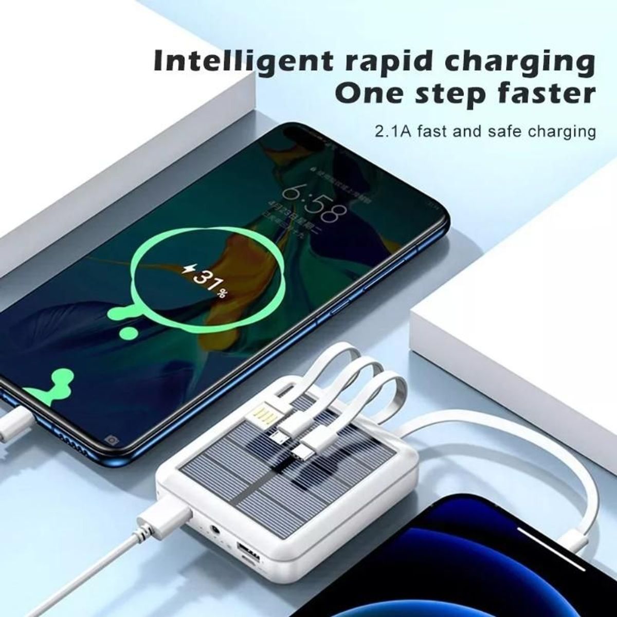 GENERICO - Bateria Portatil Externa 20.000 Mah 2 Usb Solar Powerbank