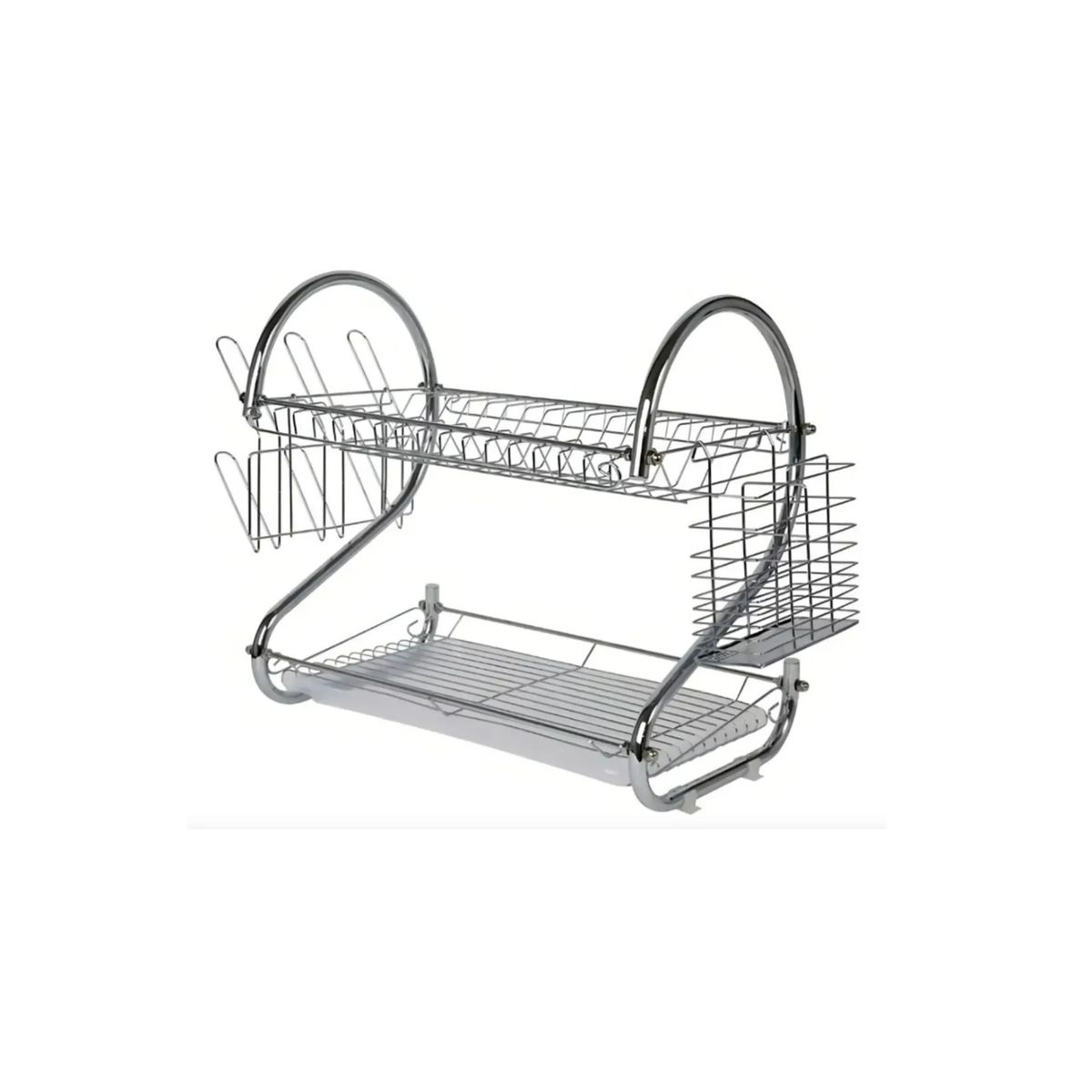 GENERICO - Secaplatos Escurridor de Platos 2 Niveles Inoxidable con Bandeja