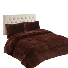 GENERICO - Cobertor Suave 1.5 Plazas Acabado Plush Peludo, Tono Marrón