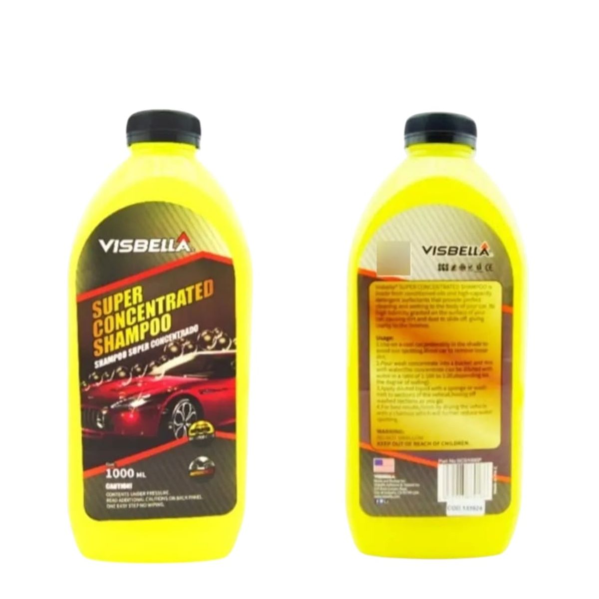 GENERICO - Shampoo Concentrado Visbella Lavado Auto 1 Litro Limpia y Protege Pintura