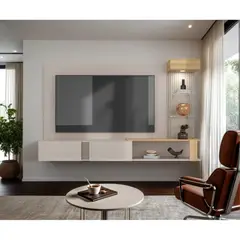 TUHOME - PANEL TV70 2 PUERTAS ISOLDE 132,3X208,7X34,5 CM CAPRI Y FRESNO