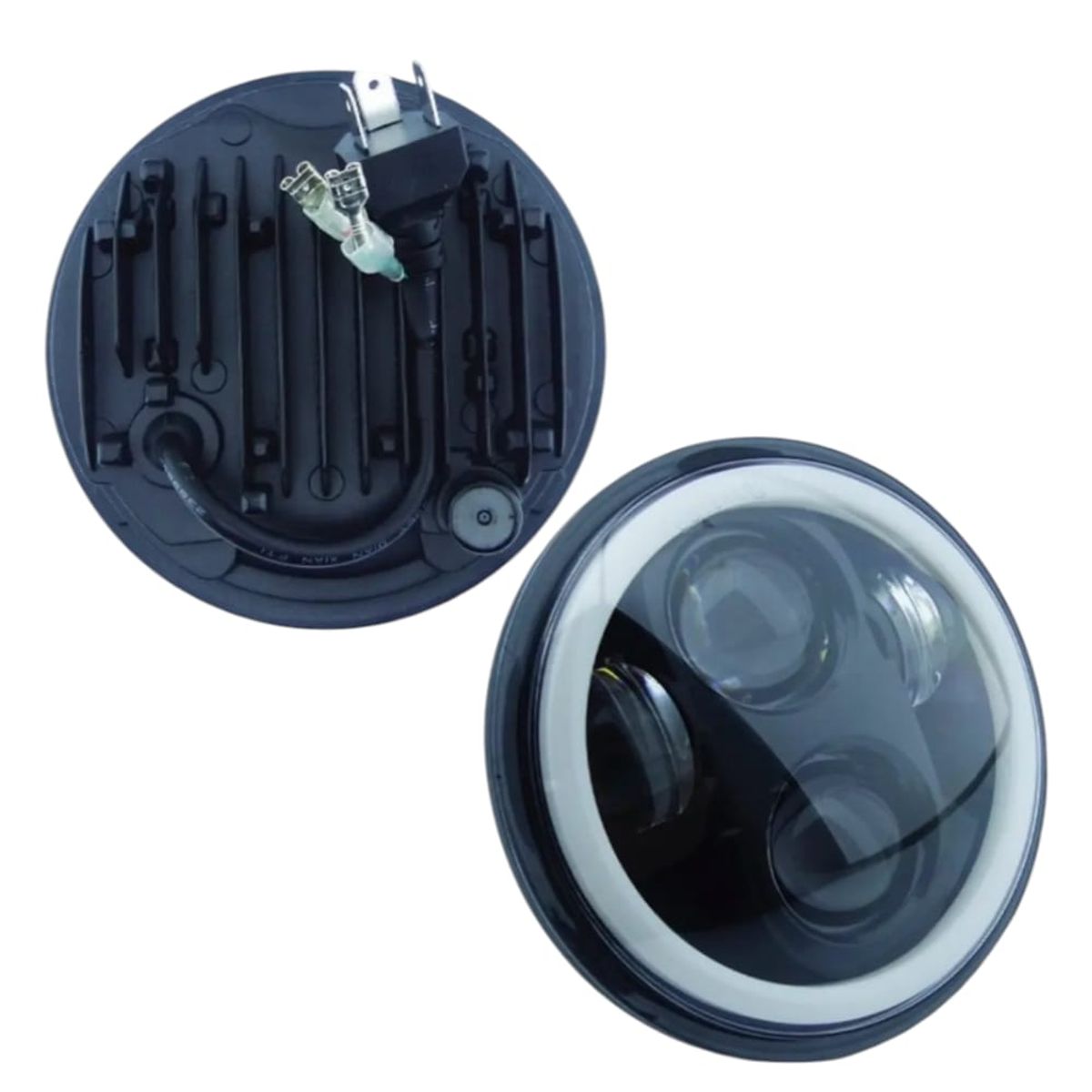 GENERICO - Foco 5,5 Pulgadas Ronda Faro Led Halo Motor Angel Eyes 2pc
