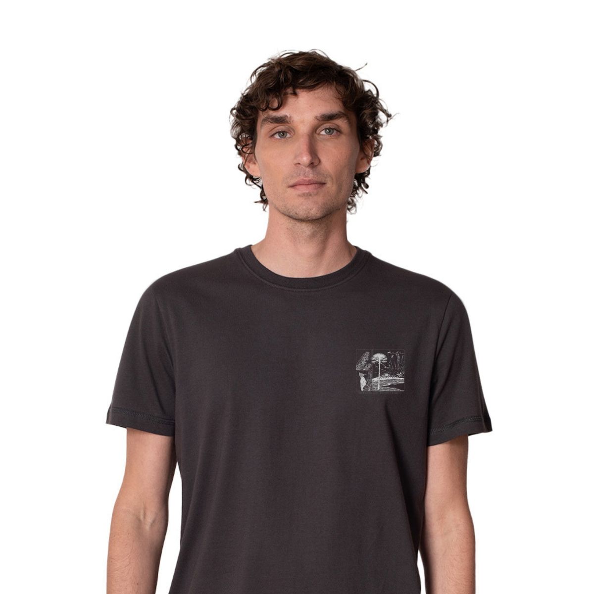 LENGA - Polera Hombre Algodón Orgánico Conguillio Naturaleza Lenga