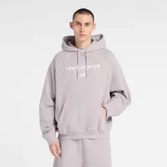 NEW BALANCE - Polerón Lifestyle Hombre Linear Graphic Gris
