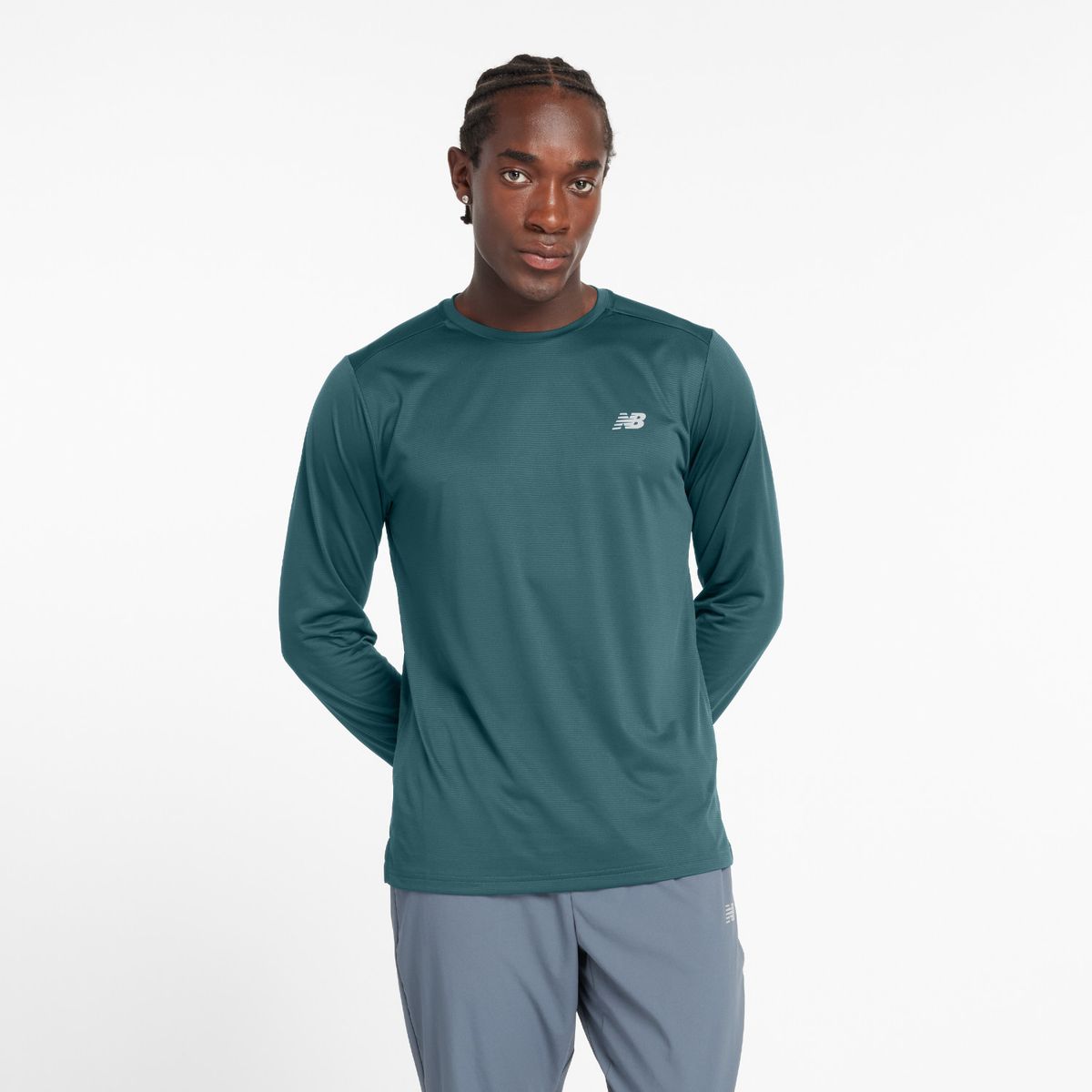 NEW BALANCE - Polera Manga Larga Running Hombre New Balance Esentials Azul