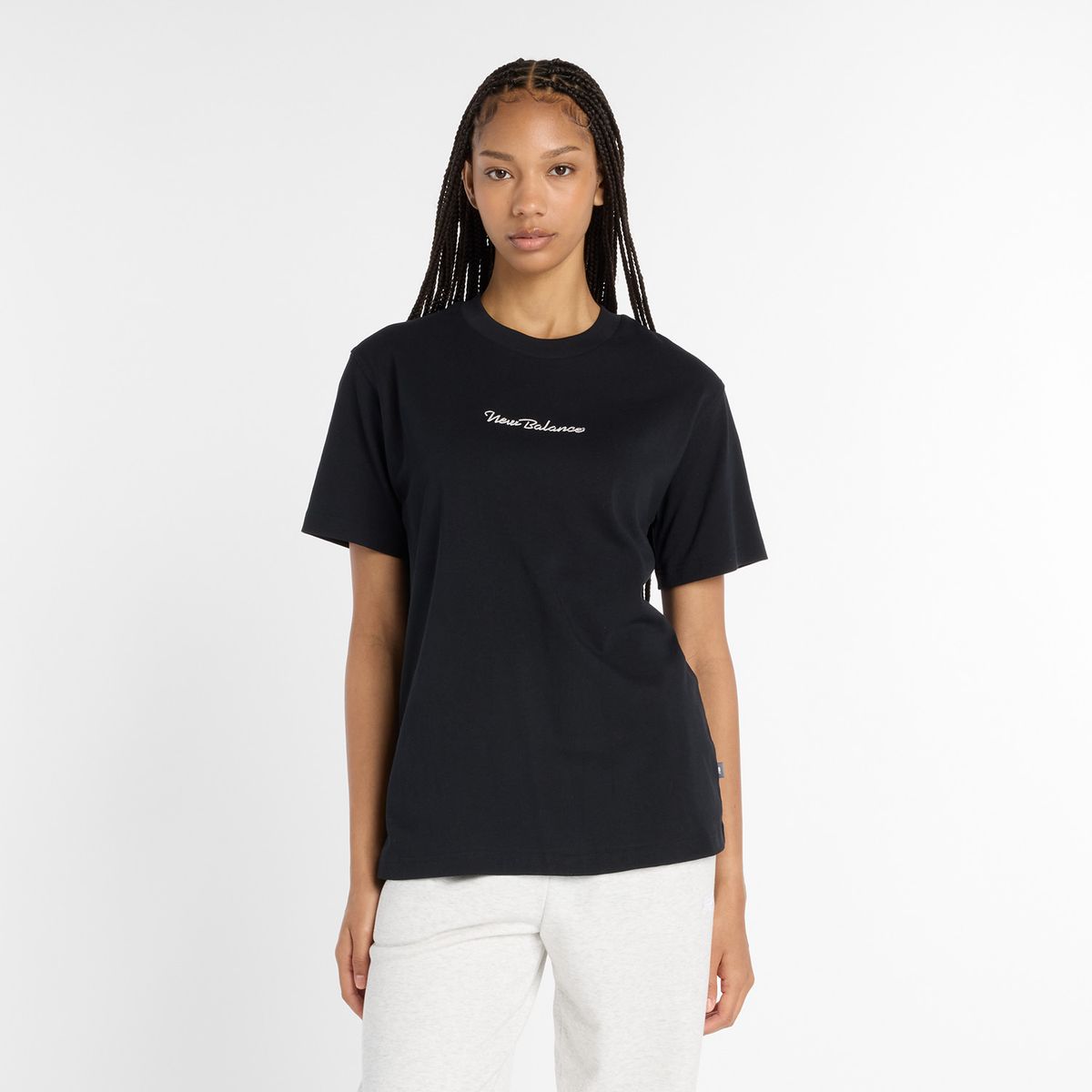 NEW BALANCE - Polera Lifestyle Mujer New Balance Athletics Script Negra