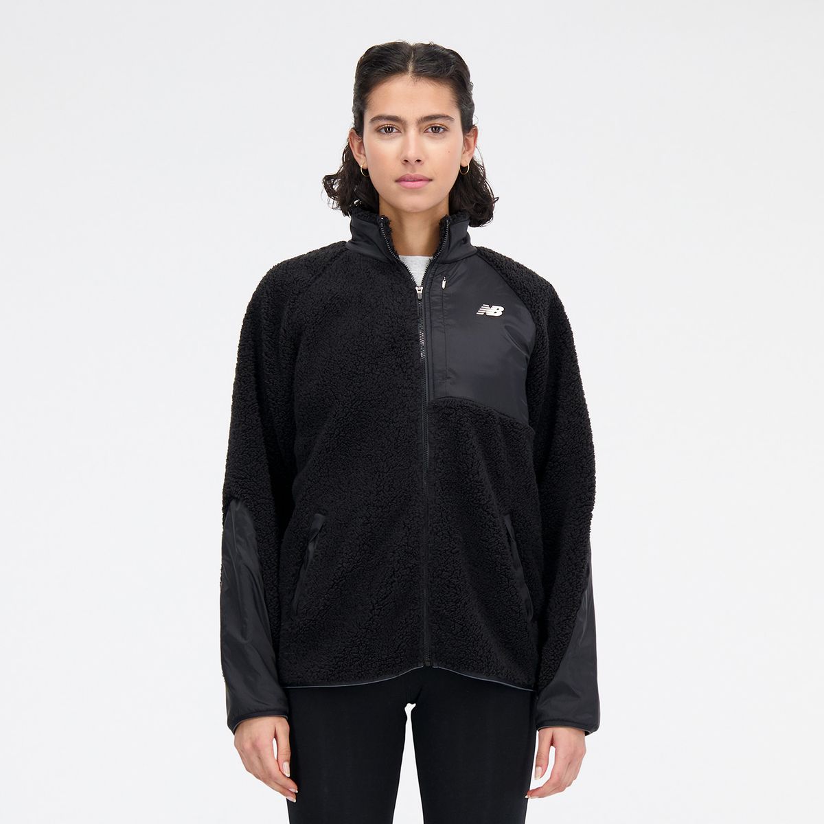 NEW BALANCE - Polerón Polar Outdoor Mujer New Balance Full Zip Negro