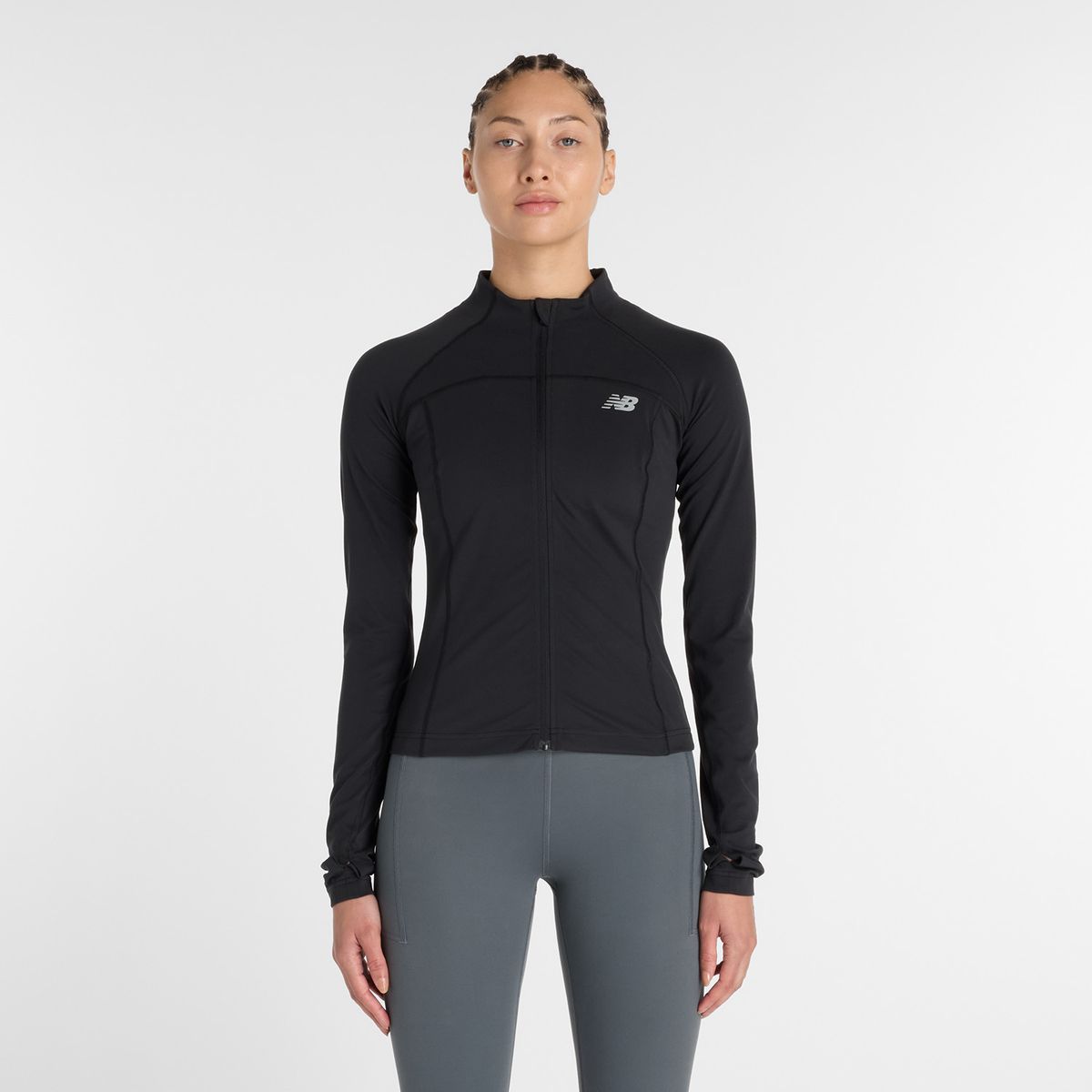 NEW BALANCE - Polerón Running Mujer New Balance Harmony Fitted Full Negro
