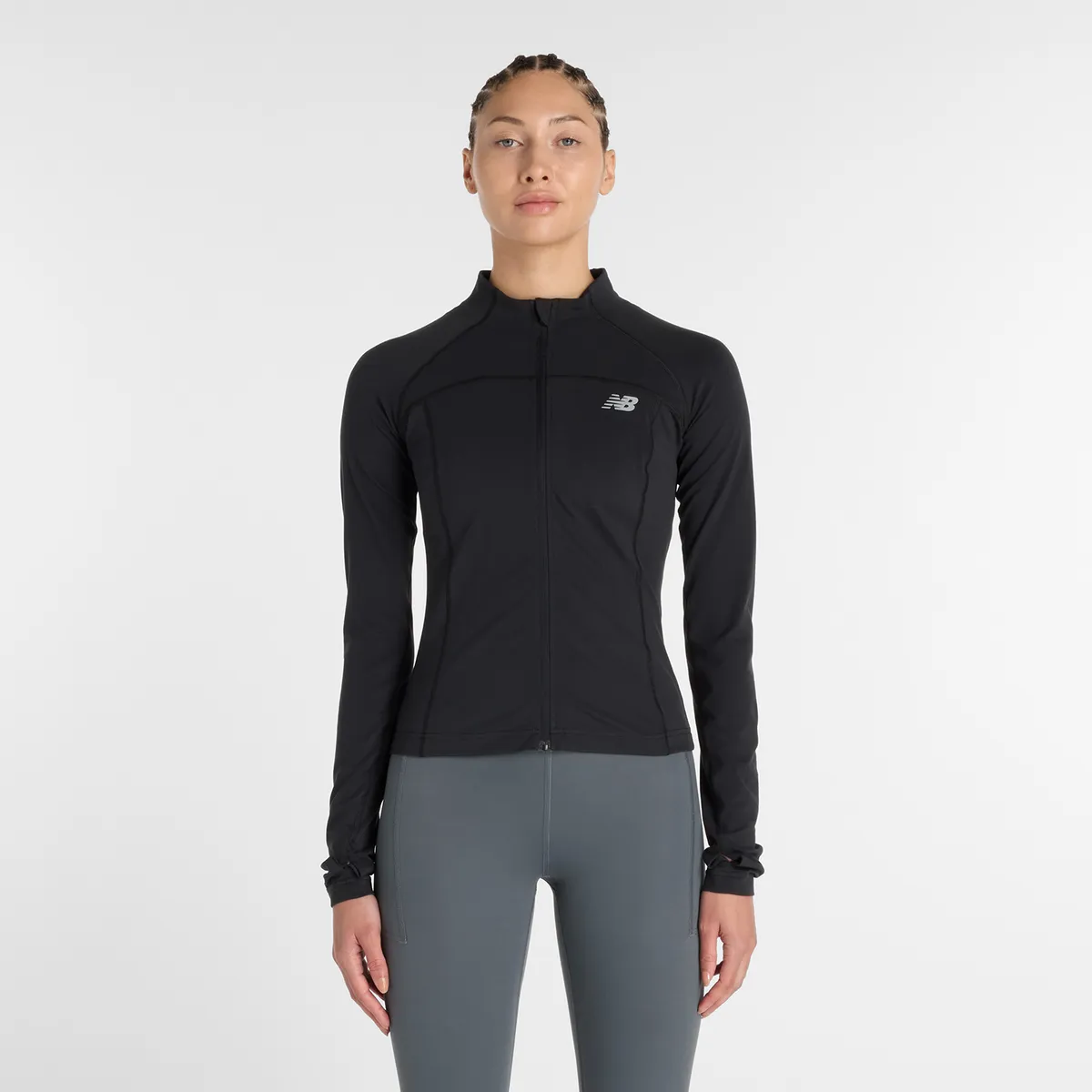 NEW BALANCE - Polerón Running Mujer New Balance Harmony Fitted Full Negro