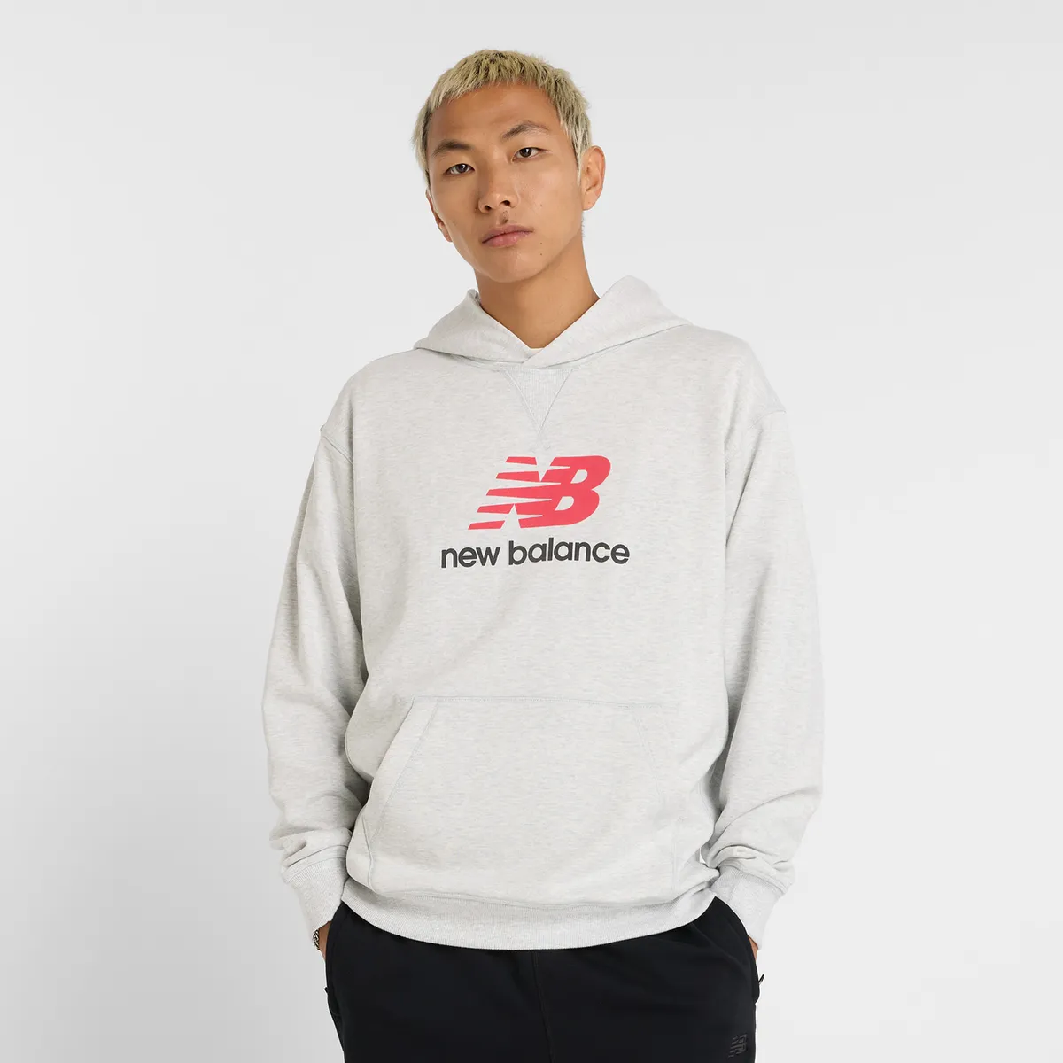 NEW BALANCE - Polerón Life Hombre New Balance Athletics French Terry Gris