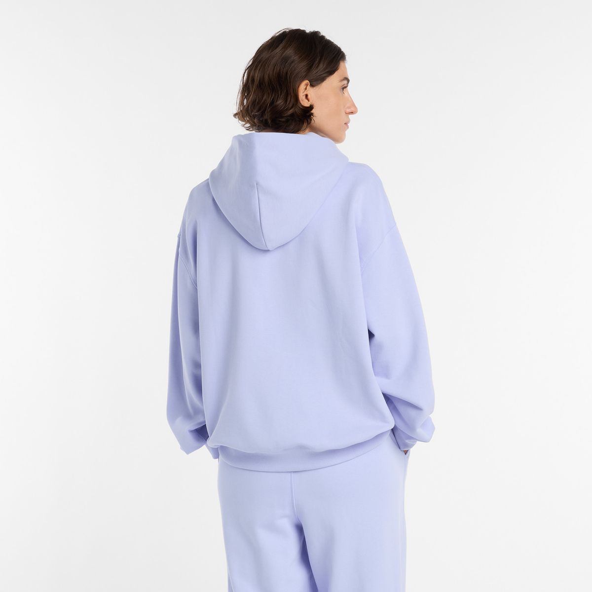 NEW BALANCE - Polerón Lifestyle Mujer New Balance Fleece Hoodie Celeste