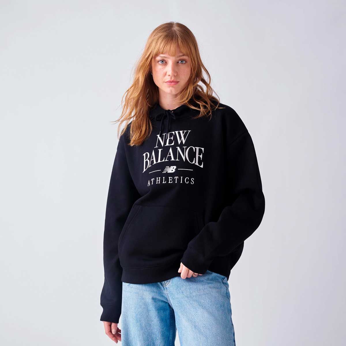 NEW BALANCE - Polerón Lifestyle Mujer New Balance Linear Heritage Negro