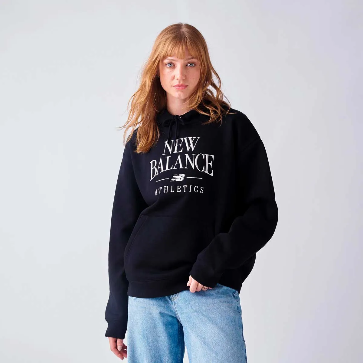 NEW BALANCE - Polerón Lifestyle Mujer New Balance Linear Heritage Negro