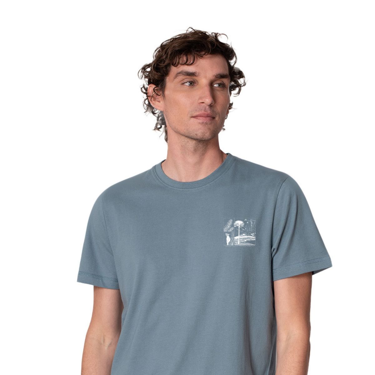 LENGA - Polera Hombre Algodón Orgánico Conguillio Naturaleza Lenga