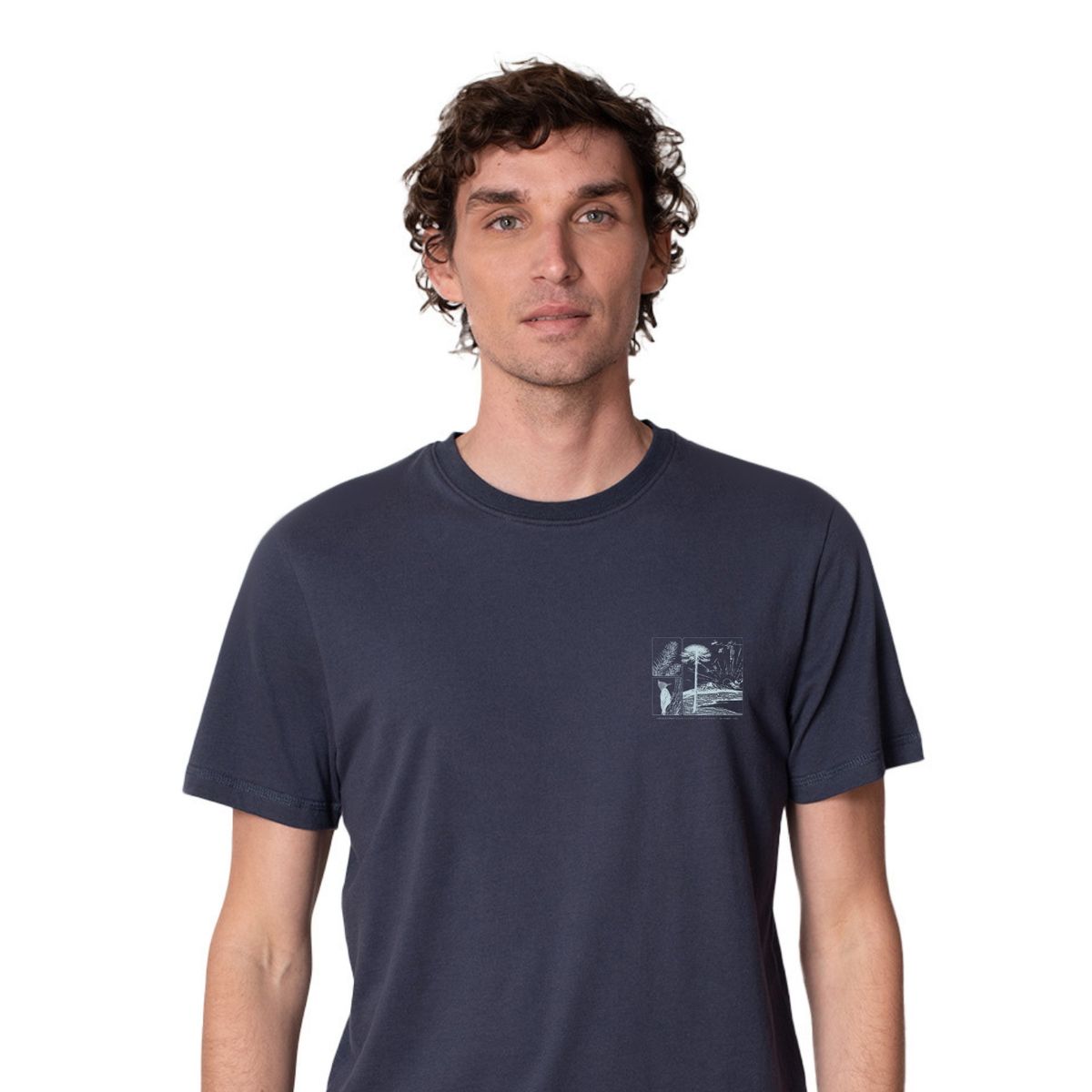 LENGA - Polera Hombre Algodón Orgánico Conguillio Naturaleza Lenga