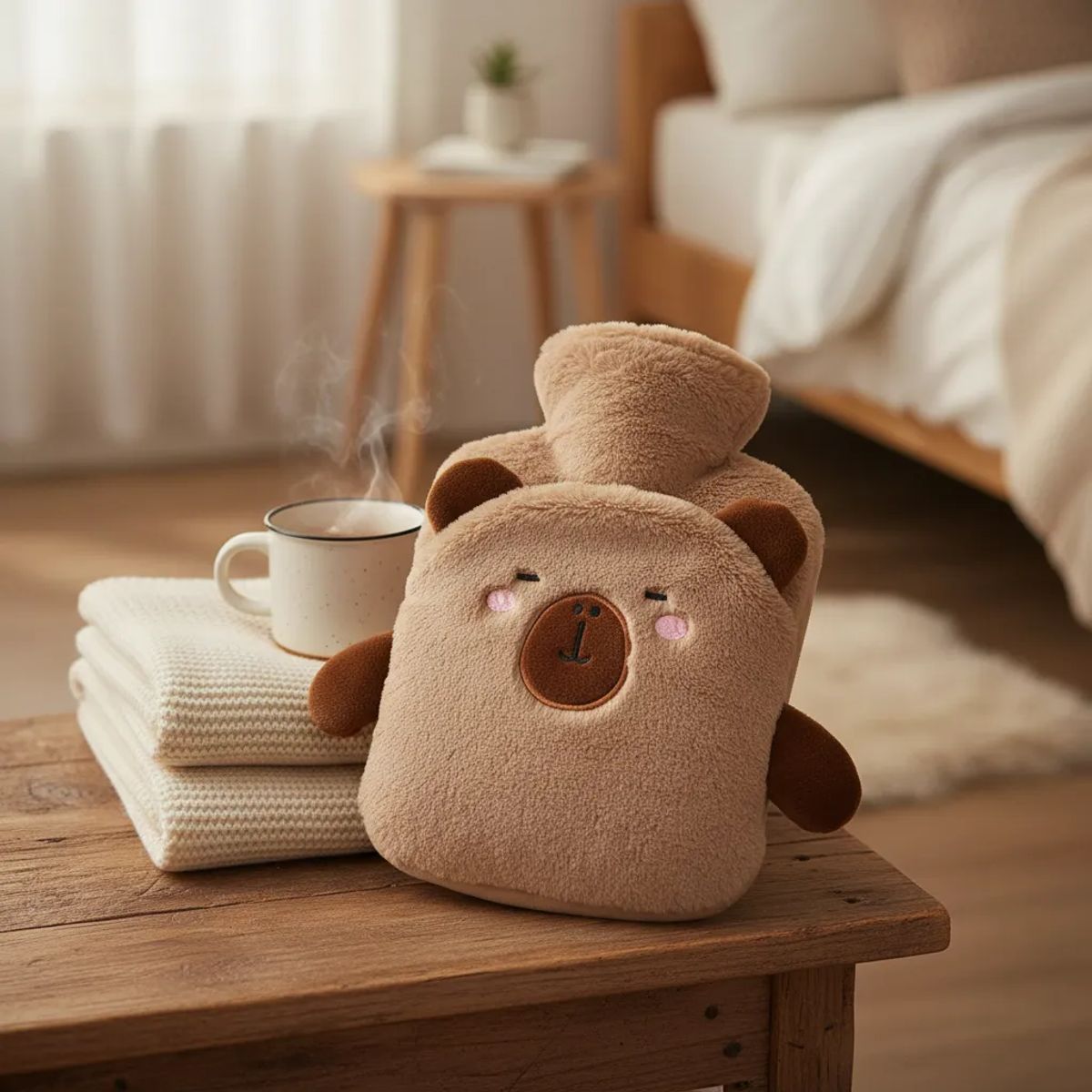 GENERICO - Guatero Bolsa De Agua Caliente 1000ml Con Funda Peluche