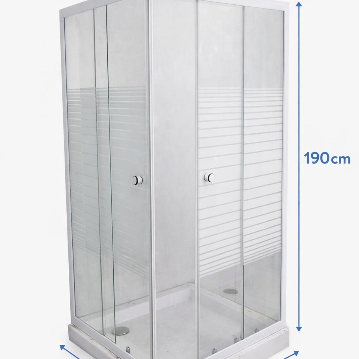 GENERICO - Cabina de Ducha Esquinera 70x70cm Alto 190cm Puertas Correderas