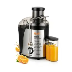 RAF - Juguera Extractor Jugos 600W 350ml Acero Inoxidable 18000rpm Bajo Ruido Frutas Verduras