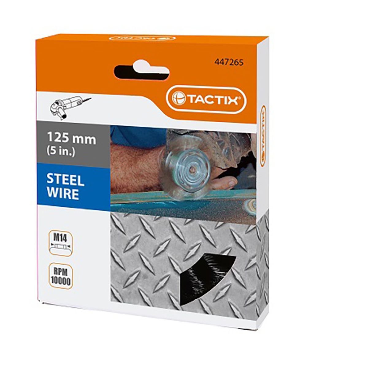 TACTIX - GRATA RUEDA PLANA TRENZADA TACTIX DE 5 125 MM HILO M14