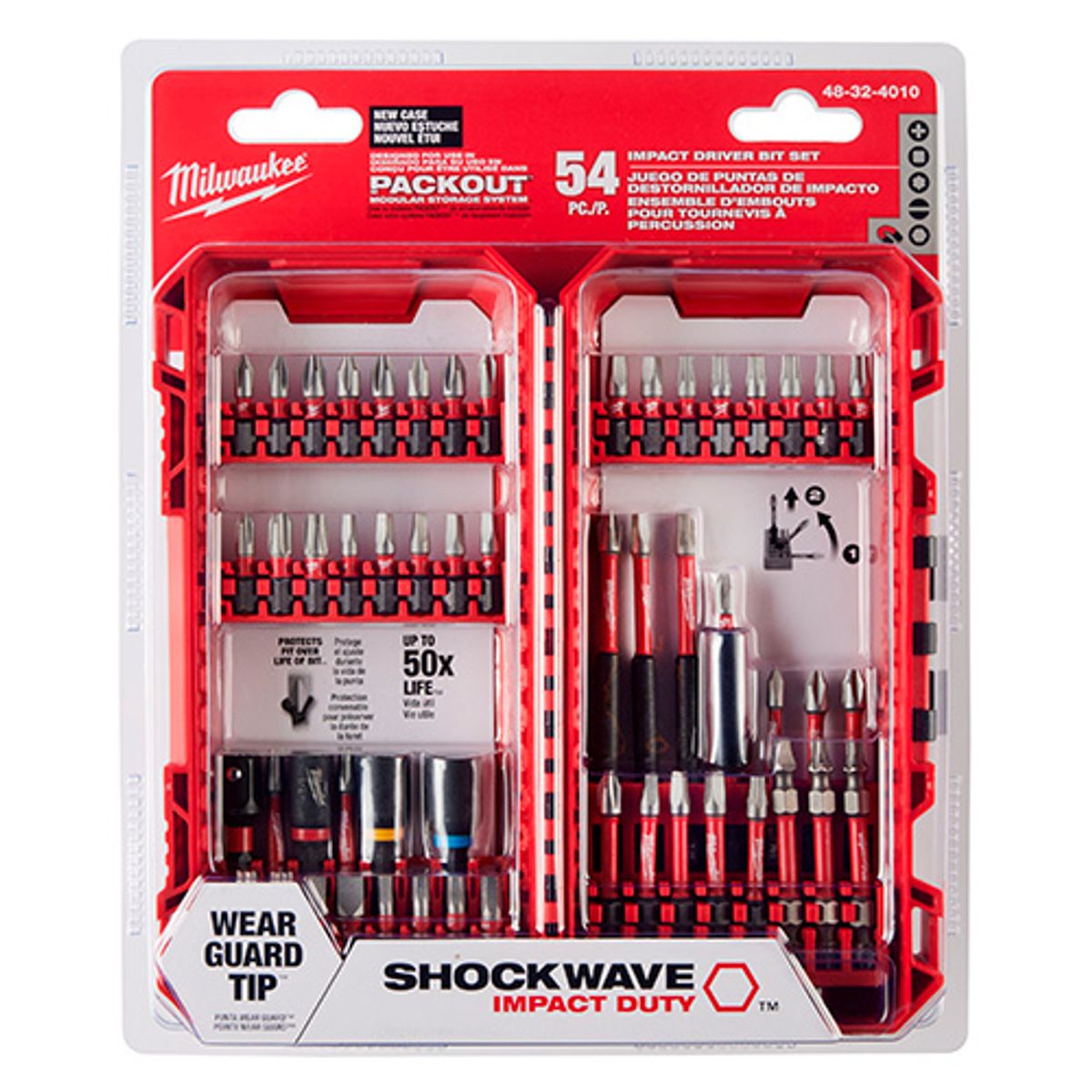 MILWAUKEE - SET DE PUNTAS DE IMPACTO 54 PZS MILWAUKEE 48-32-4010