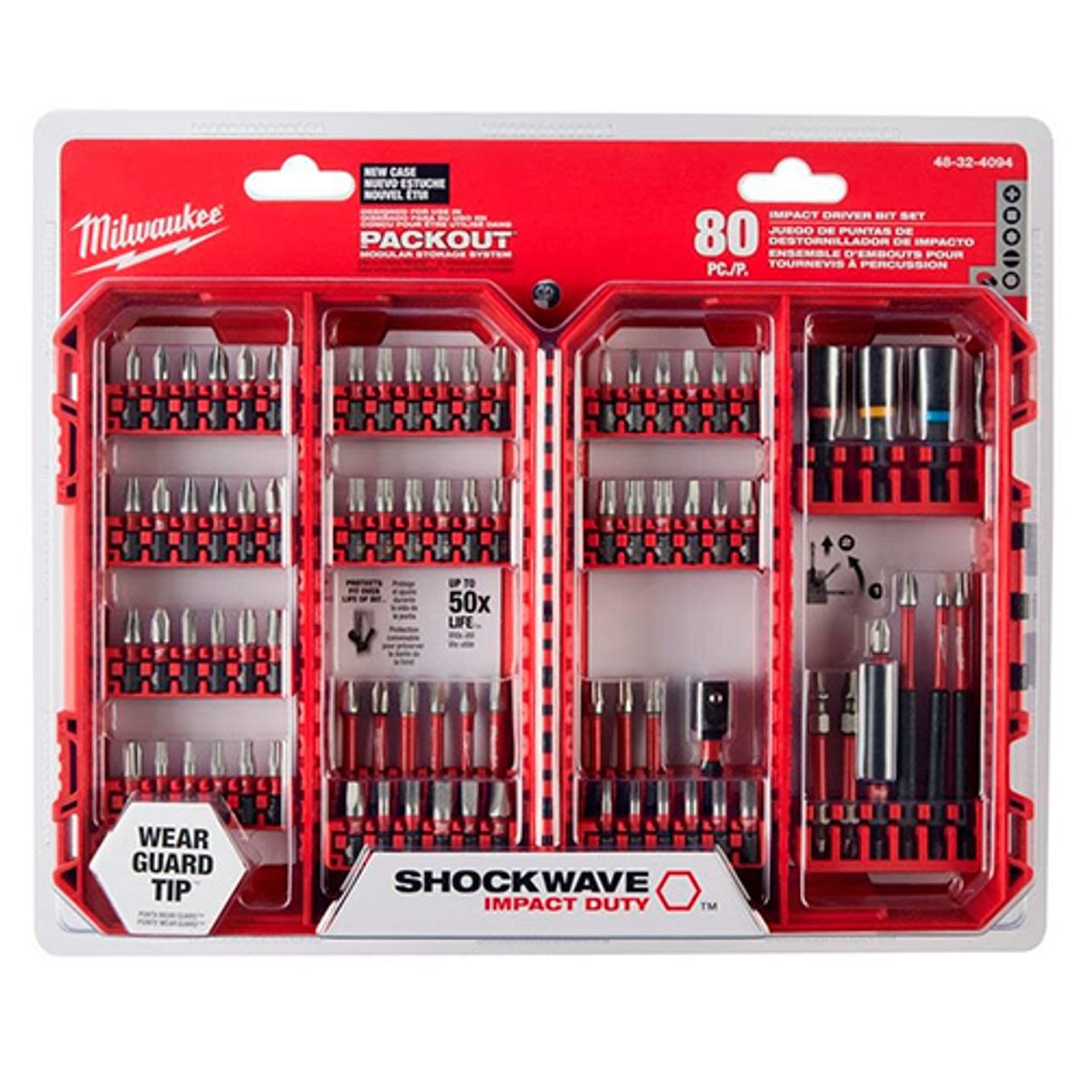 MILWAUKEE - SET PUNTAS DE IMPACTO 80 PIEZAS MILWAUKEE 48-32-4094