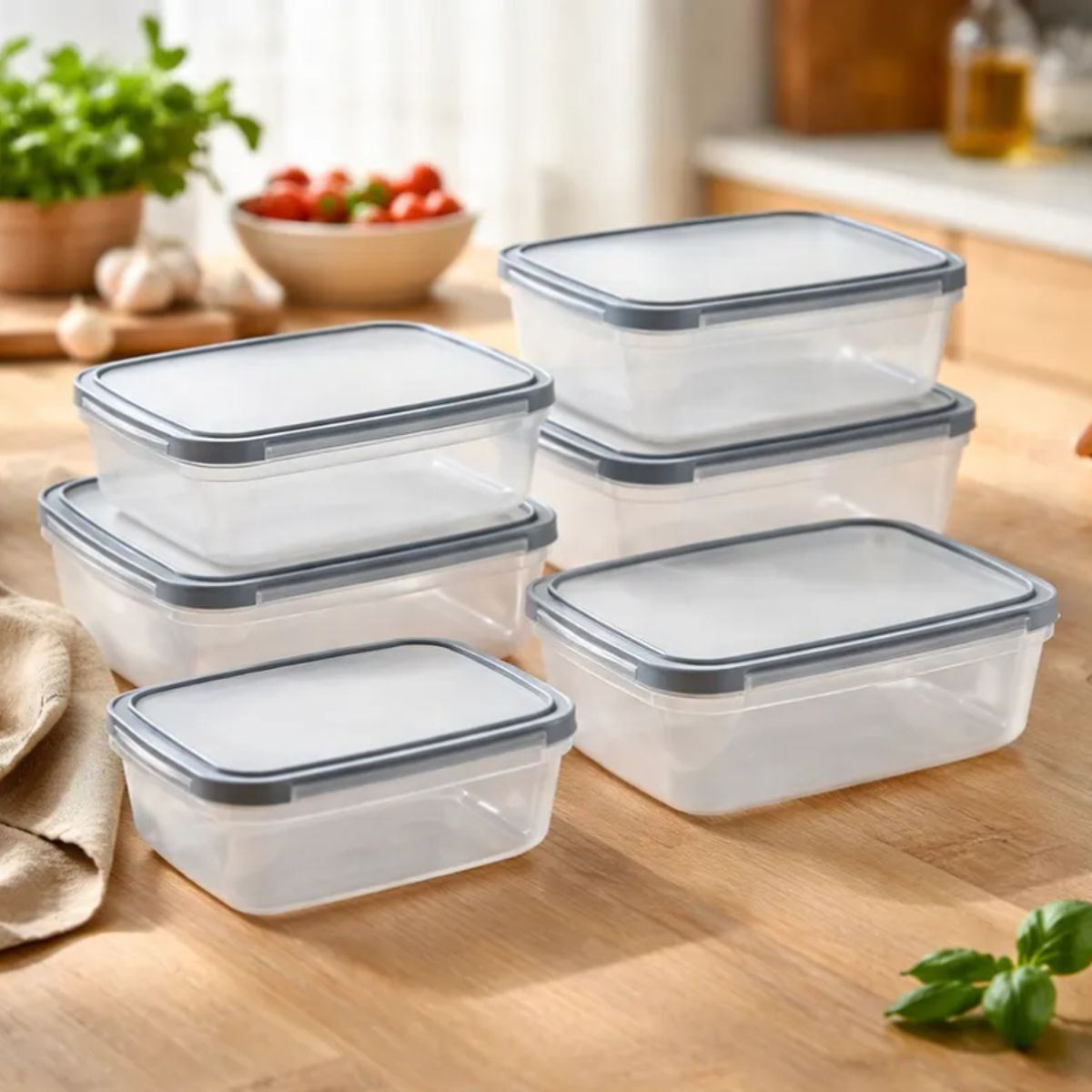 GENERICO - Set 6 Contenedores Herméticos De Plástico Para Alimentos Cocina