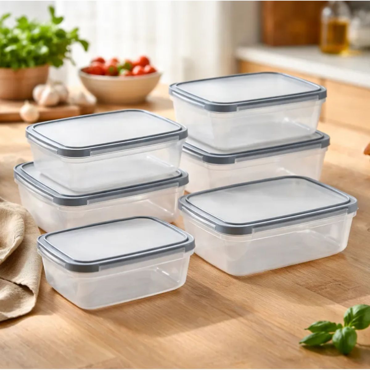 GENERICO - Set 6 Contenedores Herméticos De Plástico Para Alimentos Cocina