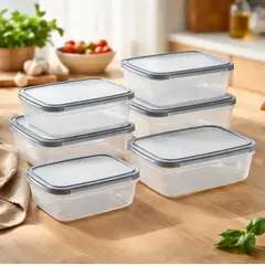 GENERICO - Set 6 Contenedores Herméticos De Plástico Para Alimentos Cocina