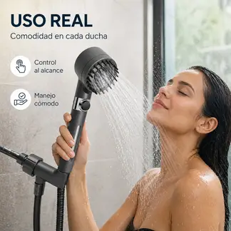 MOVI - Cabezal de Ducha con Filtro Purificador AquaForce™ 4 en 1 - Agua Más Limpia para tu Rutina Diaria