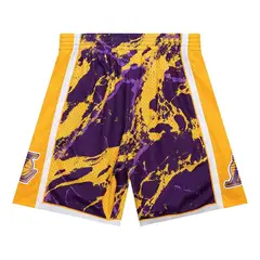 MITCHELL & NESS - Short Los Angeles Lakers Marble Amarillo/Morado