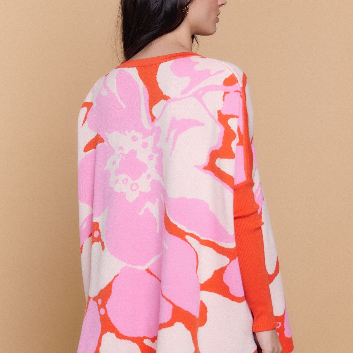 GUINDA - Sweater Mujer Tejido Estampado Floral Oversize HELENE