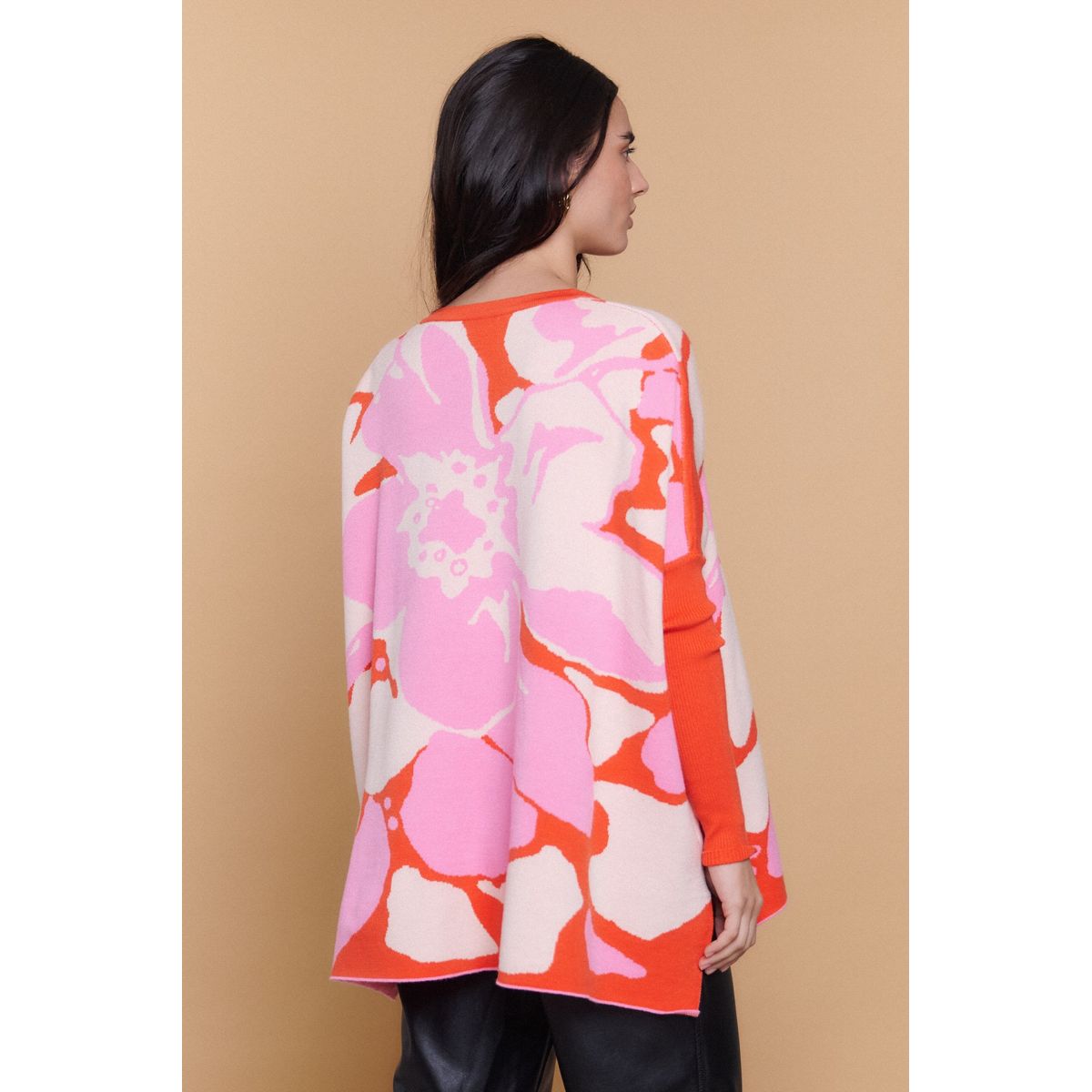 GUINDA - Sweater Mujer Tejido Estampado Floral Oversize HELENE