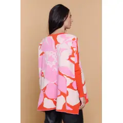 GUINDA - Sweater Mujer Tejido Estampado Floral Oversize HELENE