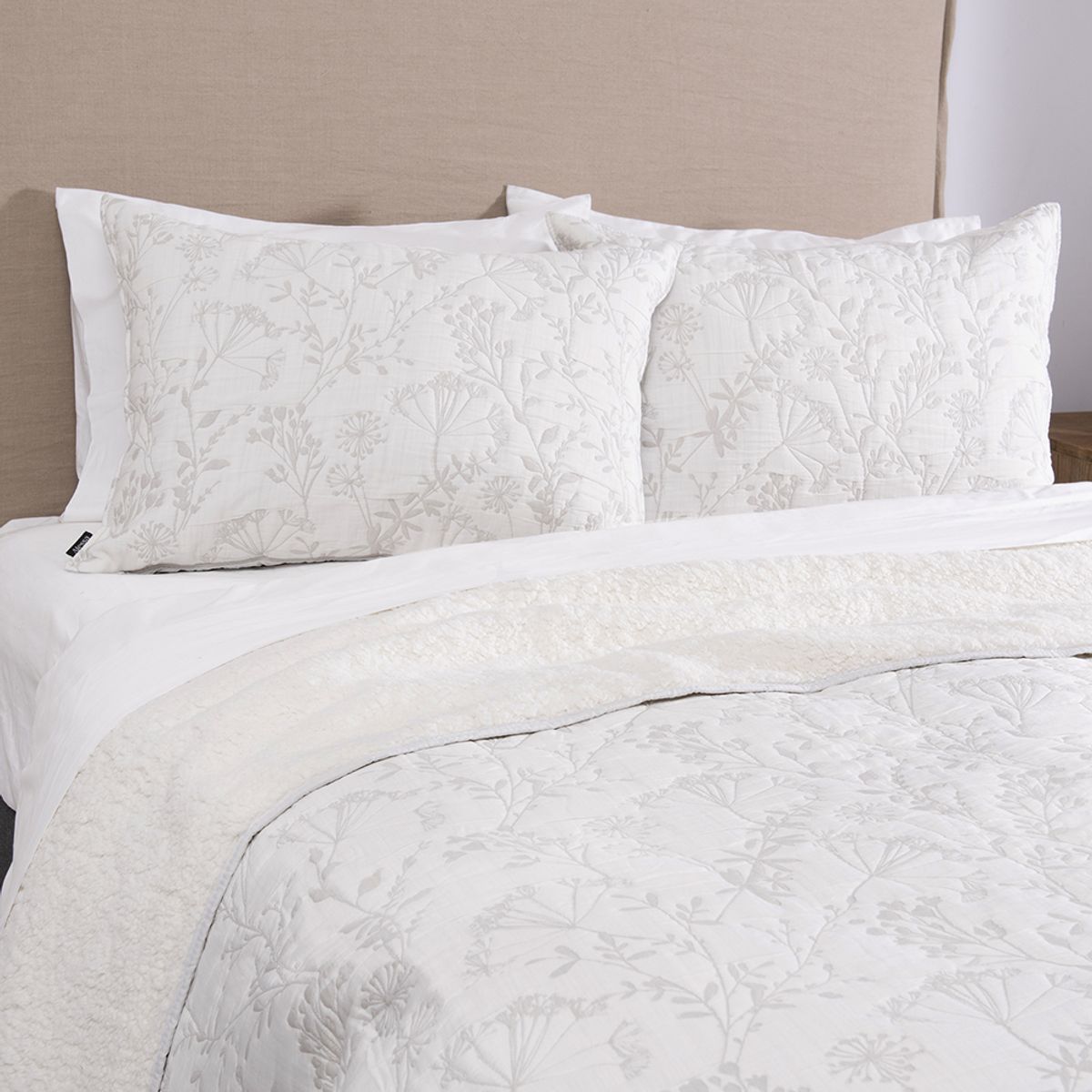 ALESSA - Quilt jacq sherpa King Chardon Perla.