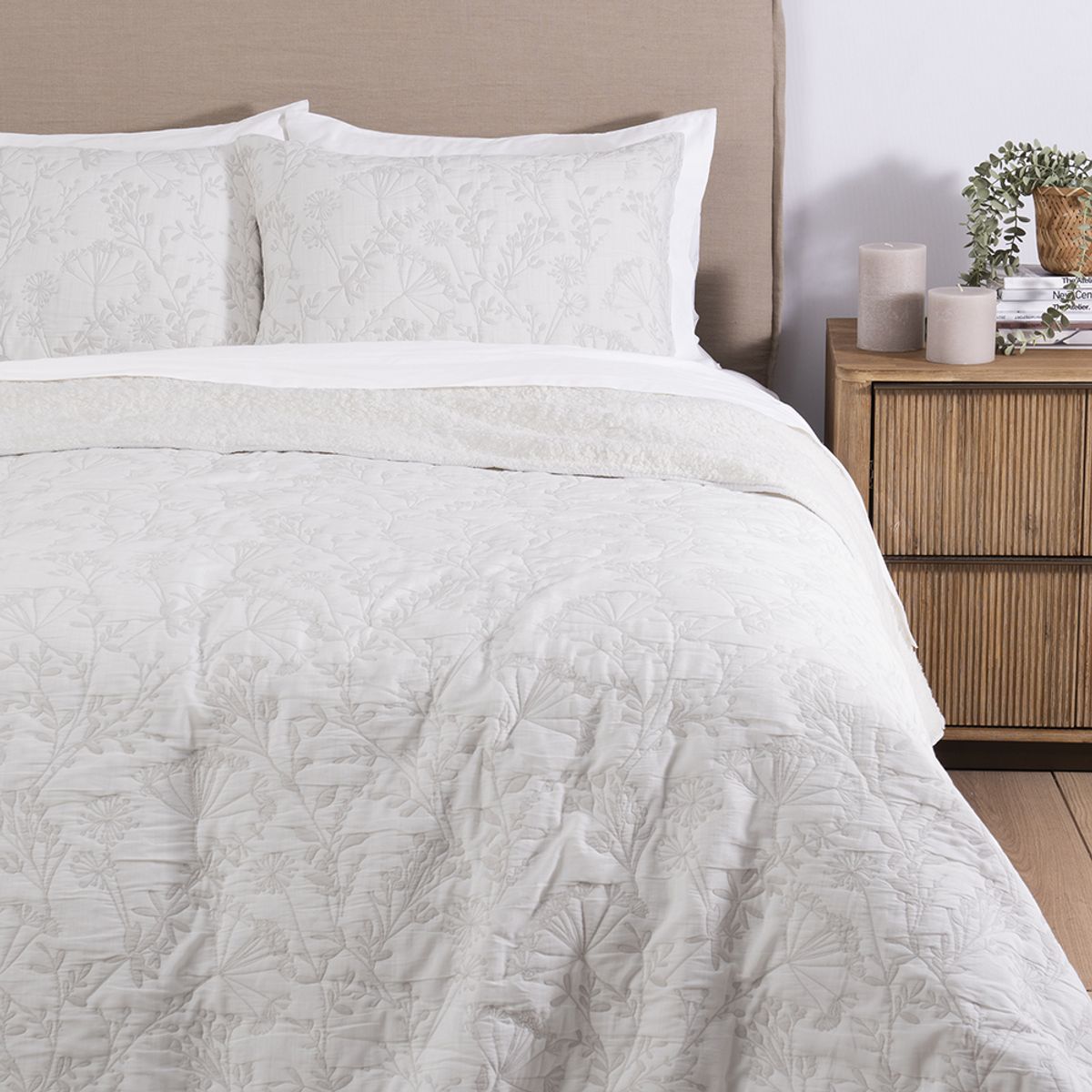 ALESSA - Quilt jacq sherpa King Chardon Perla.