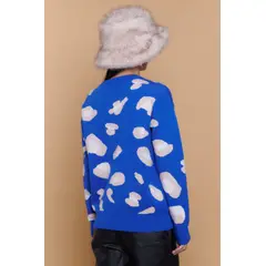 GUINDA - Sweater Mujer Tejido Estampado Animal Print BRUMA