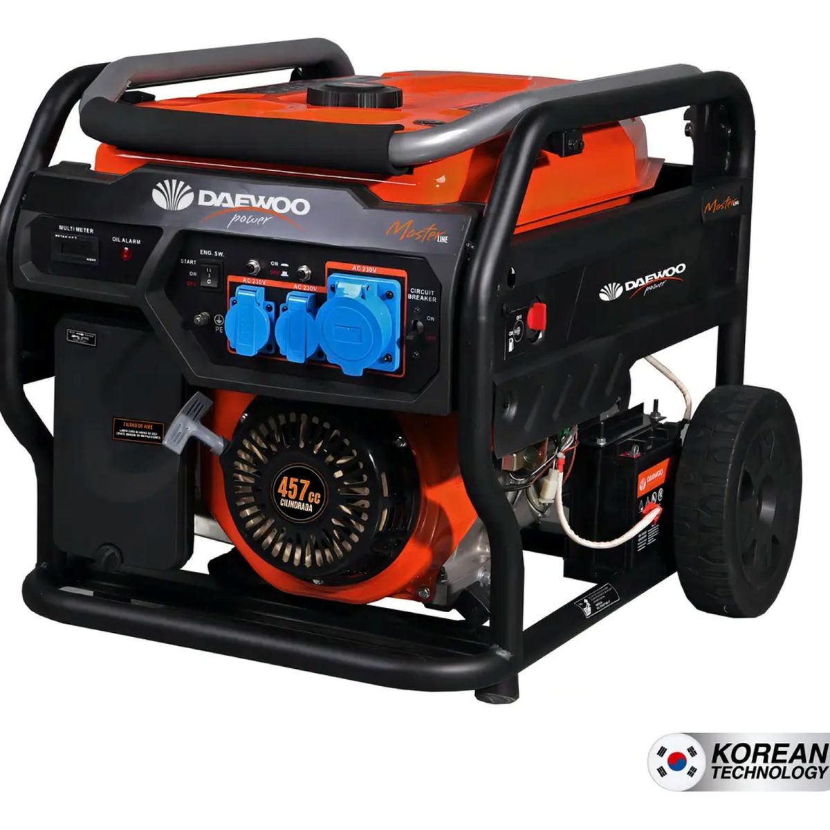 DAEWOO - GENERADOR ELECTRICO GDA11050E DAEWOO 7900W 457CC 17,5HP MONOCILINDRICO