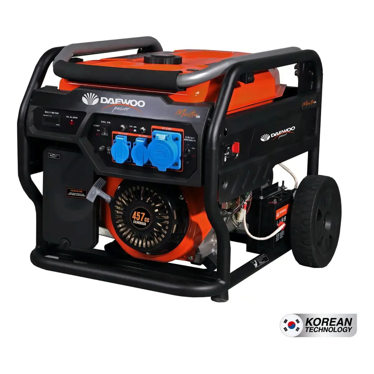DAEWOO - GENERADOR ELECTRICO GDA11050E DAEWOO 7900W 457CC 17,5HP MONOCILINDRICO