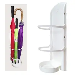 GENERICO - Soporte De Pared Blanco Para Paraguas Hogar Multiuso Grande